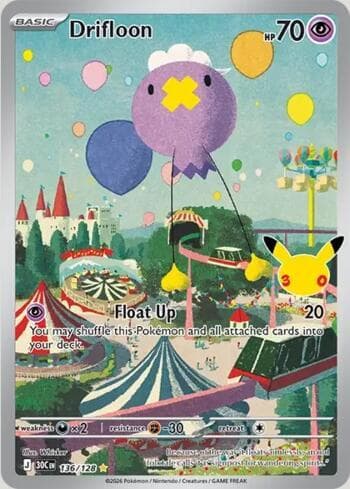 Carta Drifloon 136/128 do set 30th Celebration — Pokémon TCG | Bynx