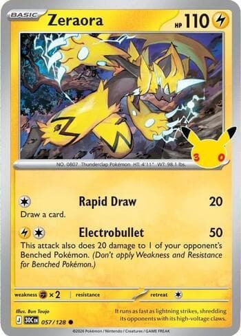 Zeraora 057/128 — 30th Celebration