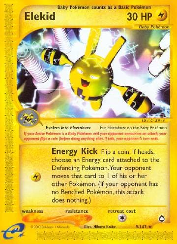 Carta Elekid 9/147 do set Aquapolis — Pokémon TCG | Bynx