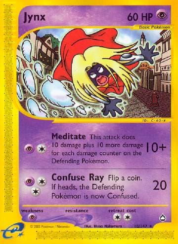 Carta Jynx 18/147 do set Aquapolis — Pokémon TCG | Bynx
