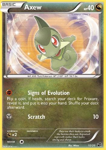Carta Axew 12/20 do set Cofre do Dragão — Pokémon TCG | Bynx
