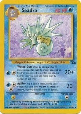 Carta Seadra 42/62 do set Fóssil — Pokémon TCG | Bynx