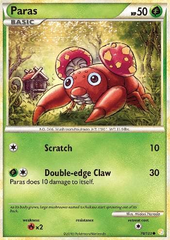 Carta Paras 76/123 do set HeartGold SoulSilver — Pokémon TCG | Bynx