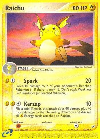 Carta Raichu 13/95 do set Team Magma vs Team Aqua — Pokémon TCG | Bynx