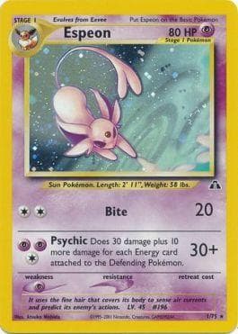 Carta Espeon 1/75 do set Neo Discovery — Pokémon TCG | Bynx