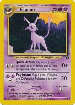Carta Espeon 20/75 do set Neo Discovery — Pokémon TCG | Bynx