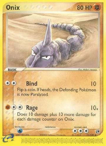 Carta Onix 71/100 do set Sandstorm — Pokémon TCG | Bynx