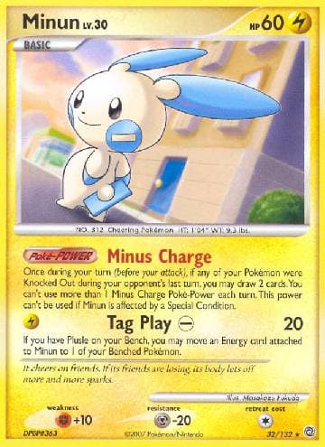 Carta Minun 32/132 do set Maravilhas Secretas — Pokémon TCG | Bynx