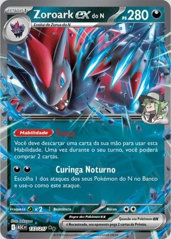 Carta N's Zoroark ex 137/217 do set Coleção BR — ASC — Pokémon TCG | Bynx