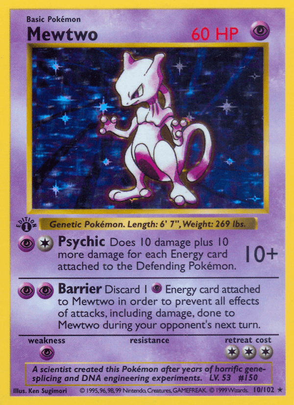 Carta Mewtwo 10/102 do set Base — Pokémon TCG | Bynx