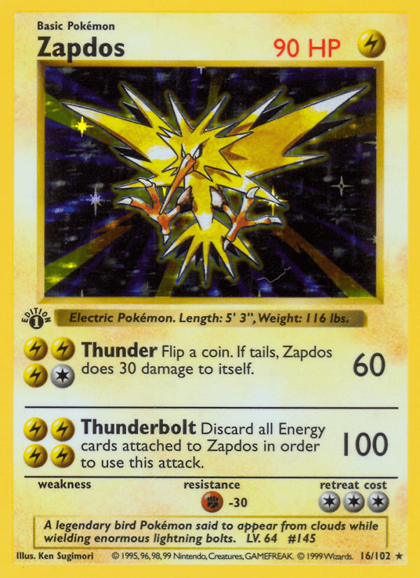 Carta Zapdos 16/102 do set Base — Pokémon TCG | Bynx