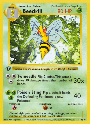Carta Beedrill 17/102 do set Base — Pokémon TCG | Bynx