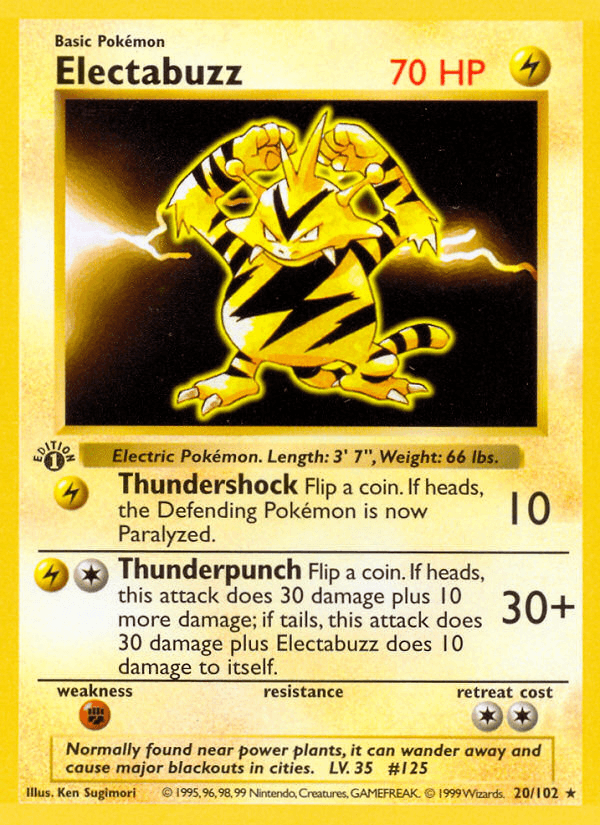 Carta Electabuzz 20/102 do set Base — Pokémon TCG | Bynx