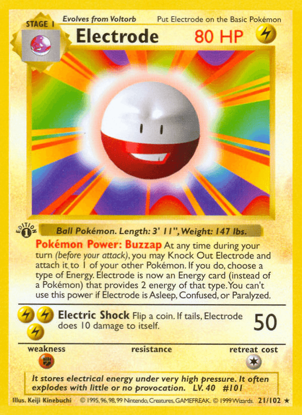 Carta Electrode 21/102 do set Base — Pokémon TCG | Bynx