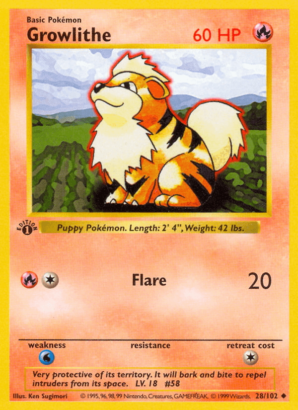 Carta Growlithe 28/102 do set Base — Pokémon TCG | Bynx