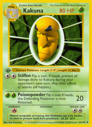 Carta Kakuna 33/102 do set Base — Pokémon TCG | Bynx