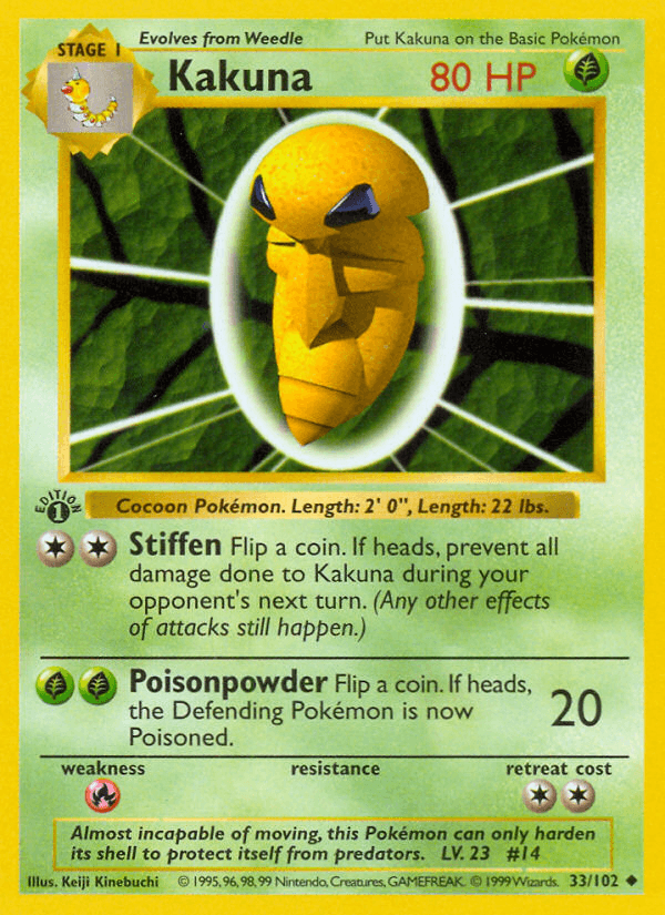Carta Kakuna 33/102 do set Base — Pokémon TCG | Bynx