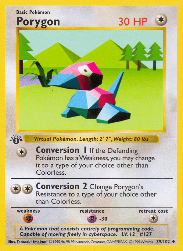 Carta Porygon 39/102 do set Base — Pokémon TCG | Bynx