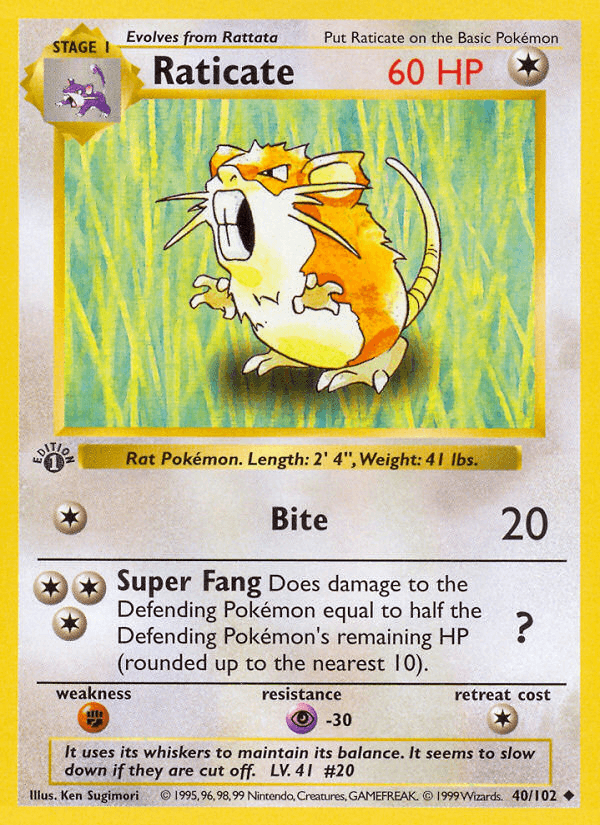 Carta Raticate 40/102 do set Base — Pokémon TCG | Bynx