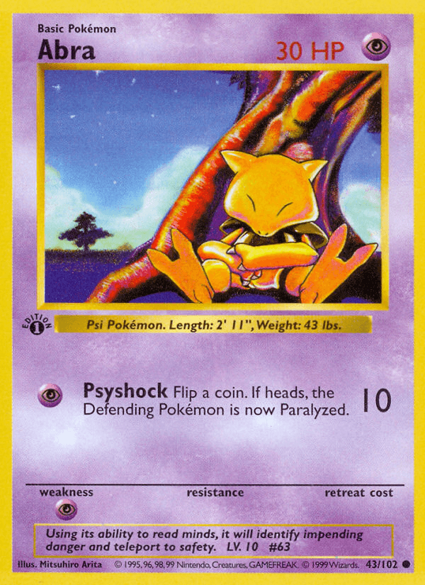 Carta Abra 43/102 do set Base — Pokémon TCG | Bynx