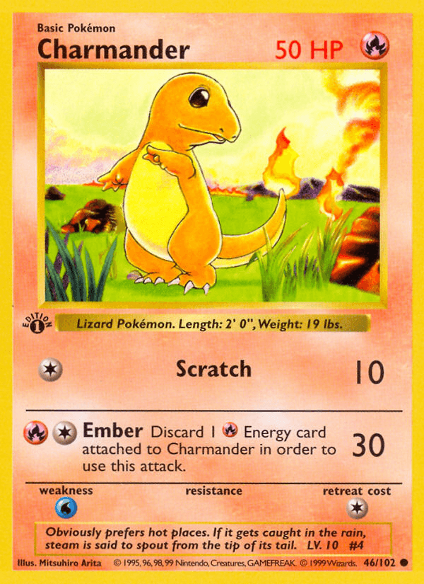 Carta Charmander 46/102 do set Base — Pokémon TCG | Bynx