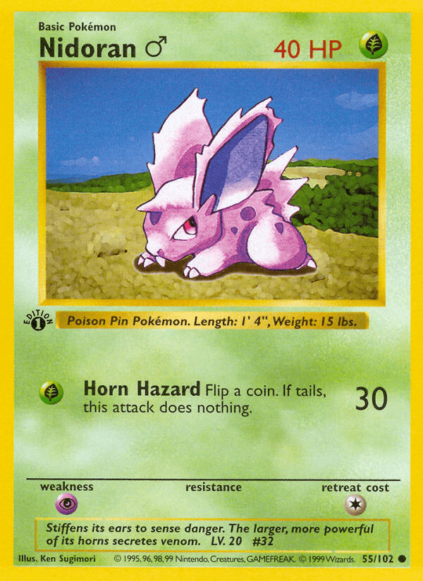 Carta Nidoran ♂ 55/102 do set Base — Pokémon TCG | Bynx