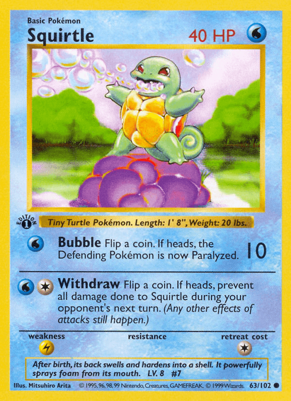 Carta Squirtle 63/102 do set Base — Pokémon TCG | Bynx