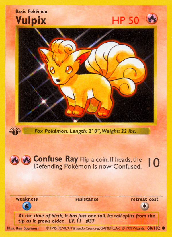 Carta Vulpix 68/102 do set Base — Pokémon TCG | Bynx