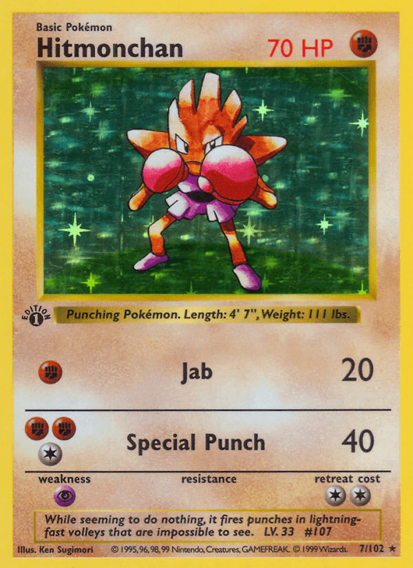 Carta Hitmonchan 7/102 do set Base — Pokémon TCG | Bynx