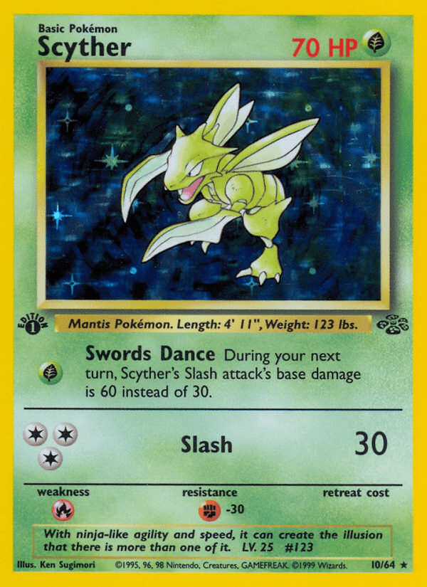 Carta Scyther 10/64 do set Jungle — Pokémon TCG | Bynx