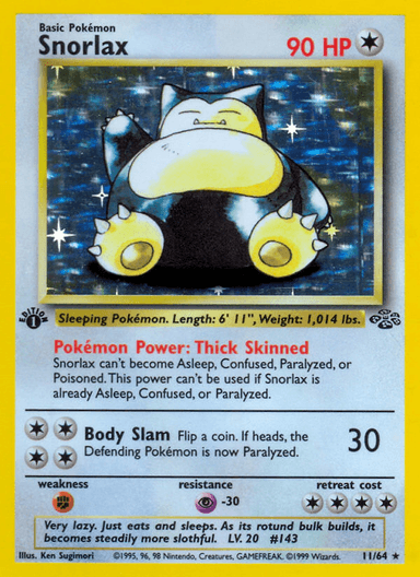 Carta Snorlax 11/64 do set Jungle — Pokémon TCG | Bynx