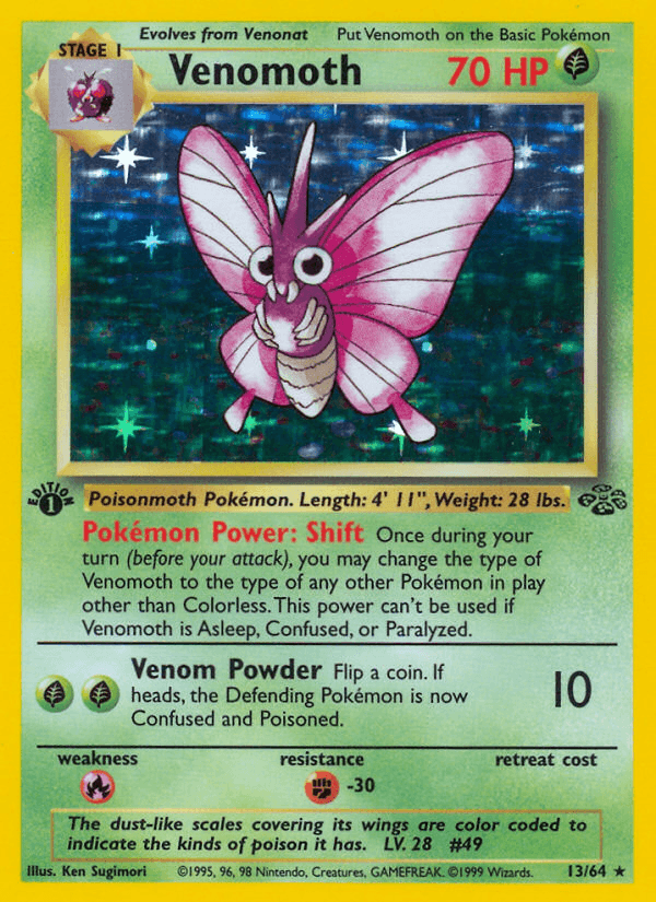 Carta Venomoth 13/64 do set Jungle — Pokémon TCG | Bynx