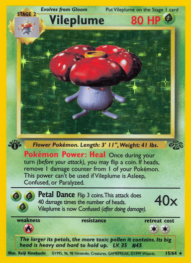 Carta Vileplume 15/64 do set Jungle — Pokémon TCG | Bynx