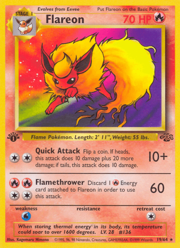 Carta Flareon 19/64 do set Jungle — Pokémon TCG | Bynx