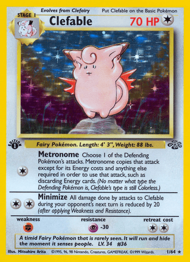 Carta Clefable 1/64 do set Jungle — Pokémon TCG | Bynx
