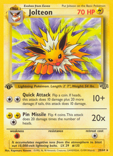Carta Jolteon 20/64 do set Jungle — Pokémon TCG | Bynx