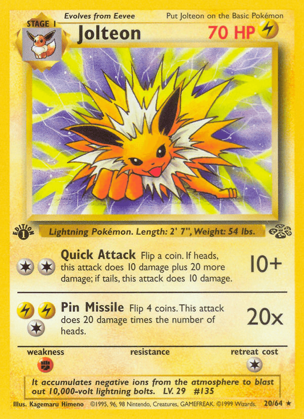 Carta Jolteon 20/64 do set Jungle — Pokémon TCG | Bynx