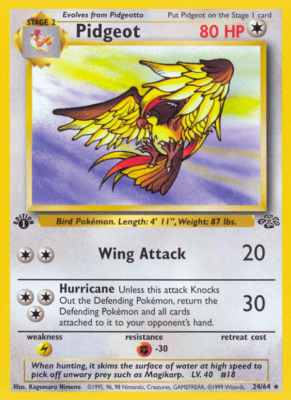 Carta Pidgeot 24/64 do set Jungle — Pokémon TCG | Bynx