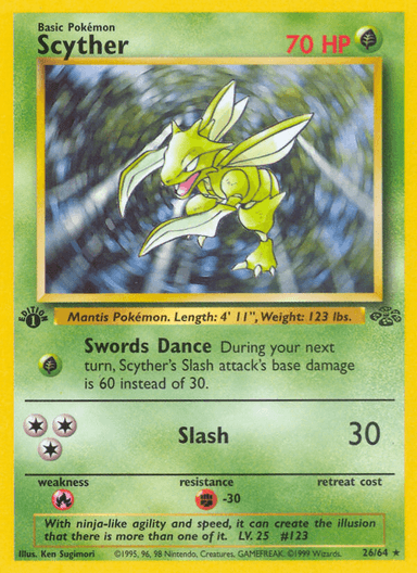 Carta Scyther 26/64 do set Jungle — Pokémon TCG | Bynx
