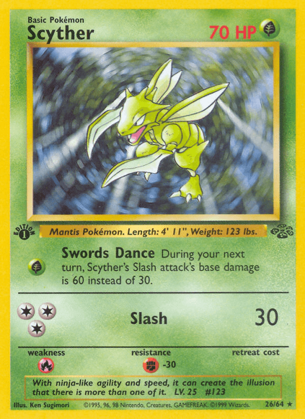 Carta Scyther 26/64 do set Jungle — Pokémon TCG | Bynx