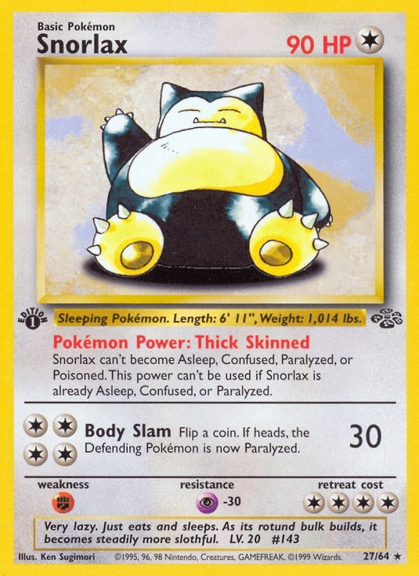 Carta Snorlax 27/64 do set Jungle — Pokémon TCG | Bynx