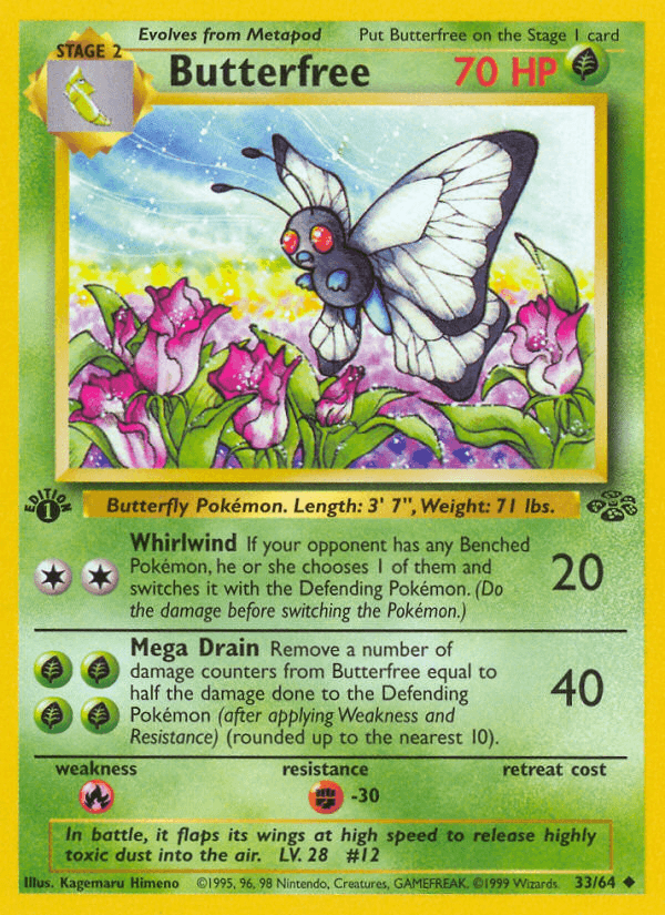 Carta Butterfree 33/64 do set Jungle — Pokémon TCG | Bynx