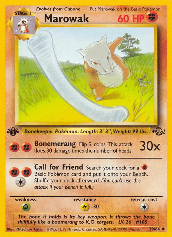 Carta Marowak 39/64 do set Jungle — Pokémon TCG | Bynx