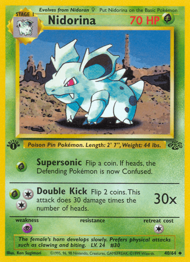 Carta Nidorina 40/64 do set Jungle — Pokémon TCG | Bynx