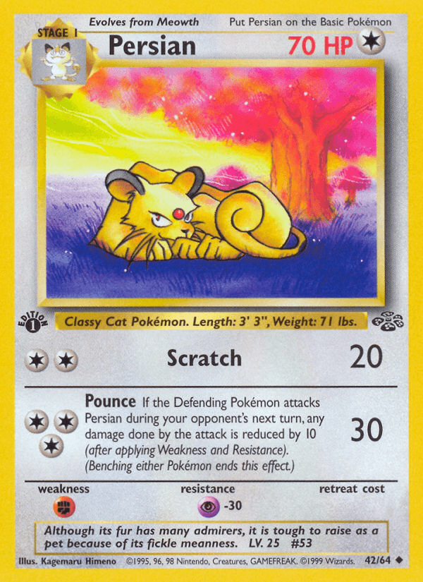 Carta Persian 42/64 do set Jungle — Pokémon TCG | Bynx