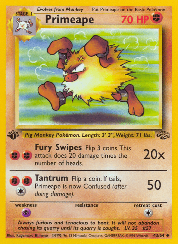 Carta Primeape 43/64 do set Jungle — Pokémon TCG | Bynx