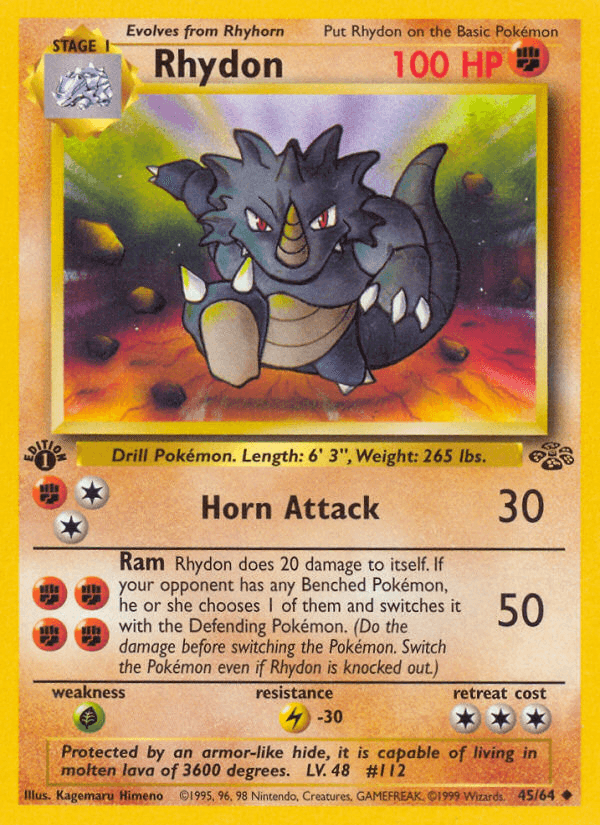 Carta Rhydon 45/64 do set Jungle — Pokémon TCG | Bynx