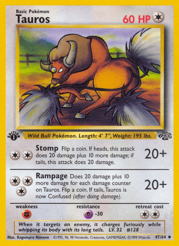 Carta Tauros 47/64 do set Jungle — Pokémon TCG | Bynx