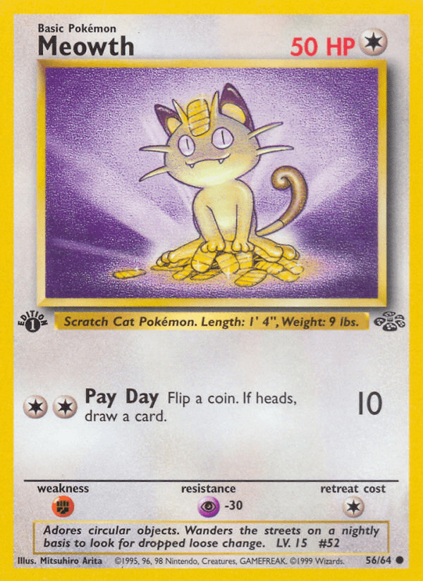 Carta Meowth 56/64 do set Jungle — Pokémon TCG | Bynx
