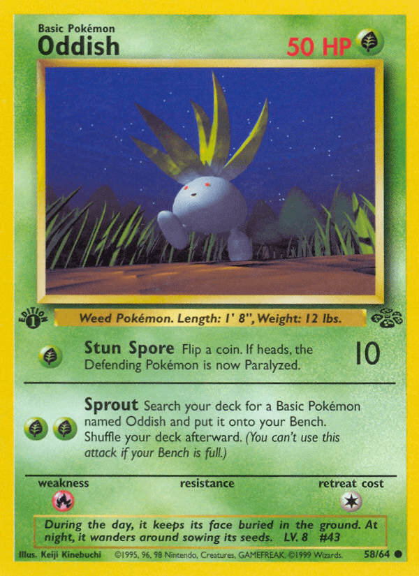 Carta Oddish 58/64 do set Jungle — Pokémon TCG | Bynx